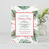 Invitation Fête de Noël Élégant Evergreen (Debout devant)