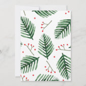 Invitation Fête de Noël Élégant Evergreen (Dos)