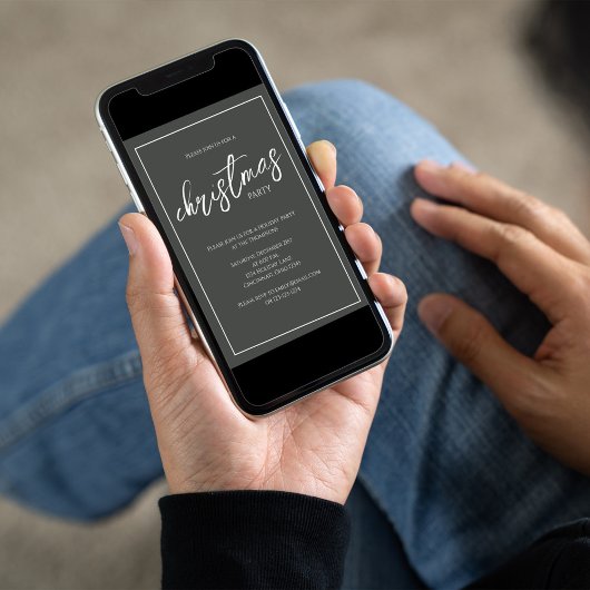 Invitation Fête de Noël Élégant Flocon de neige vert moderne