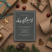 Invitation Fête de Noël Élégant Flocon de neige vert moderne