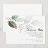 Invitation Fête de Noël Elégant Green Celebration (Devant / Derrière)