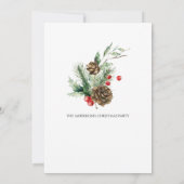 Invitation Fête de Noël Elegant Holly et Berries (Dos)