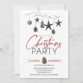 Invitation Fête de Noël Élégant ornement scandinave (Devant)