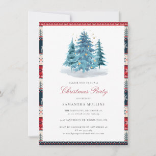 Invitation Fête de Noël élégante à l'aquarelle