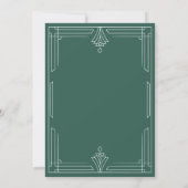 Invitation Fête de Noël élégante | Art déco vert classique (Dos)