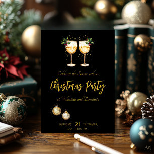 Invitation Fête de Noël Élégante Célébration festive à la m