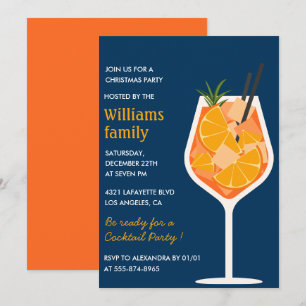 Invitation Fête de Noël élégante Cocktail Moderne