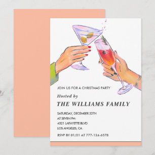 Invitation Fête de Noël élégante Cocktail Party