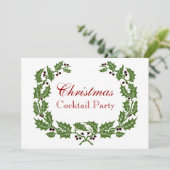 Invitation Fête de Noël Elégante de la couronne et des cornes (Debout devant)