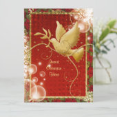 Invitation Fête de Noël élégante de remous de paix de colombe (Debout devant)