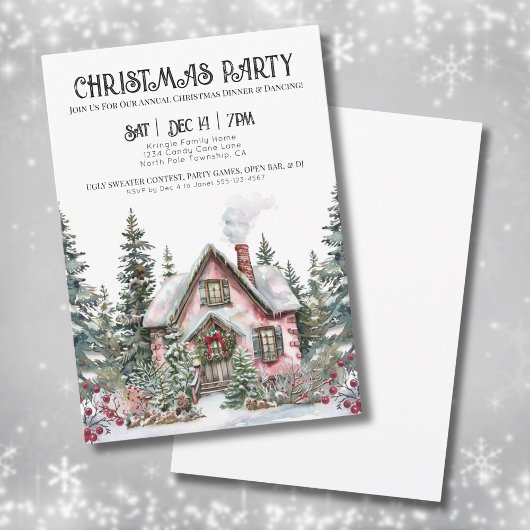 Invitation Fête de Noël élégante d'hiver