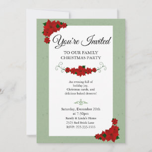 Invitation Fête de Noël élégante en famille