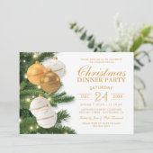 Invitation Fête de Noël élégante en or (Debout devant)