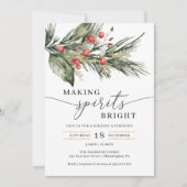 Invitation Fête de Noël Élégante et brillante pour les esprit (Devant)