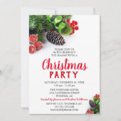 Invitation Fête de Noël élégante et corporate rouge (Devant)