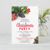 Invitation Fête de Noël élégante et corporate rouge (Debout devant)