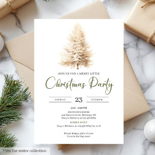 Invitation Fête de Noël élégante et cosy dans des tons sauge