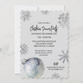 Invitation Fête de Noël Élégante et Enneigée (Devant)