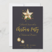 Invitation Fête de Noël élégante et festive avec une star (Devant)