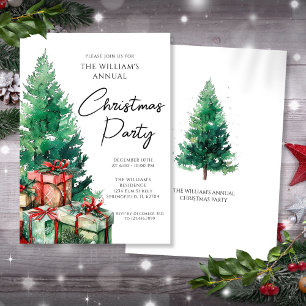 Invitation Fête de Noël élégante et moderne de l'arbre en fam