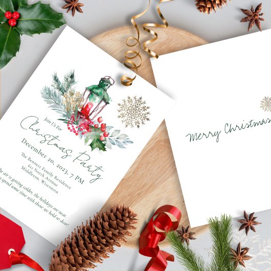 Invitation Fête de Noël Élégante et Moderne Unique