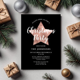 Invitation Fête de Noël élégante Rose Gold