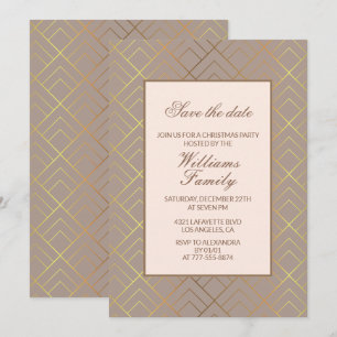 Invitation Fête de Noël élégante Sauvegarder la date