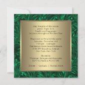 Invitation Fête de Noël élégante verte et or (Dos)
