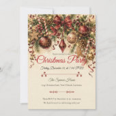 Invitation Fête de Noël Élégante Vintage (Devant)