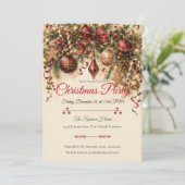 Invitation Fête de Noël Élégante Vintage (Debout devant)