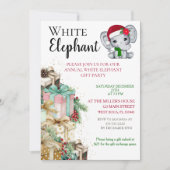 Invitation Fête de Noël éléphant blanc (Devant)