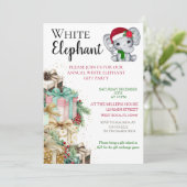 Invitation Fête de Noël éléphant blanc (Debout devant)