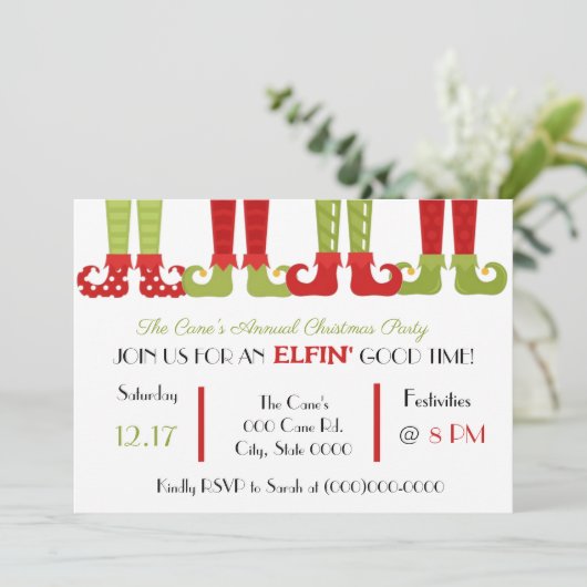 Invitation Fête de Noël Elf (Debout devant)