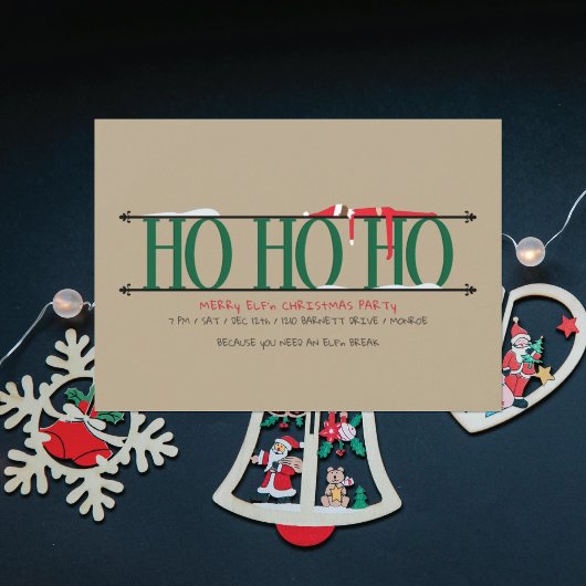 Invitation Fête de Noël Elf Shenanigans Ho Ho Ho