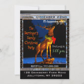 Invitation Fête de Noël Elk Elegant (Devant)