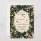 Invitation Fête de Noël Émeraude Élégante (Devant)