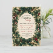 Invitation Fête de Noël Émeraude Élégante (Debout devant)