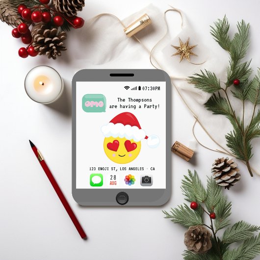 Invitation Fête de Noël Emoji