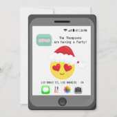 Invitation Fête de Noël Emoji (Devant)