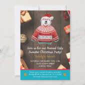 Invitation Fête de Noël en Alaska Chien Pull Ugly Party (Devant)