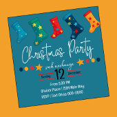 Invitation Fête de Noël en bleu