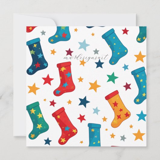 Invitation Fête de Noël en bleu (Dos)