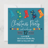 Invitation Fête de Noël en bleu (Devant)