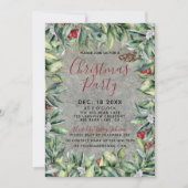 Invitation Fête de Noël en bois de béton rustique (Devant)