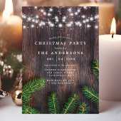 Invitation Fête de Noël en bois de pin rouge