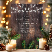Invitation Fête de Noël en bois de pin rouge