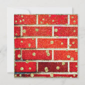 Invitation Fête de Noël en briques rouges et paillettes: méch (Dos)