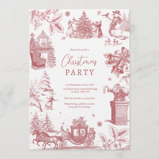 Invitation Fête de Noël en chinoiserie (Devant)