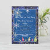 Invitation Fête de Noël en famille White Tree Ice Snowflakes (Debout devant)