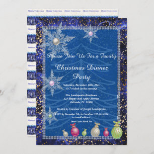 Invitation Fête de Noël en famille White Tree Ice Snowflakes